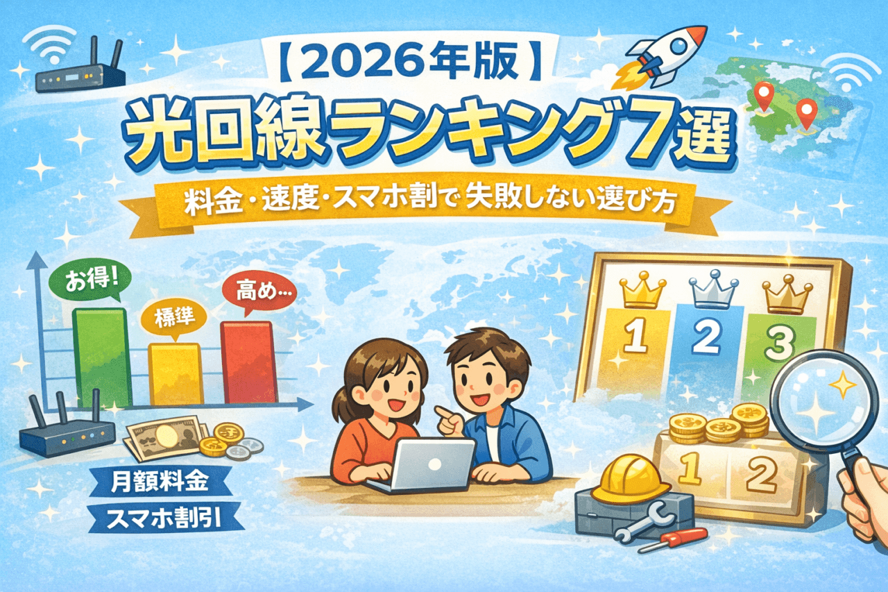 【2026年版】光回線ランキング7選|料金・速度・スマホ割で失敗しない選び方