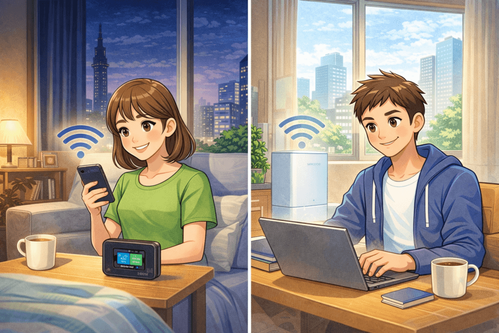 一人暮らしと在宅ワークでGMOとくとくBB WiMAXを使うシーン