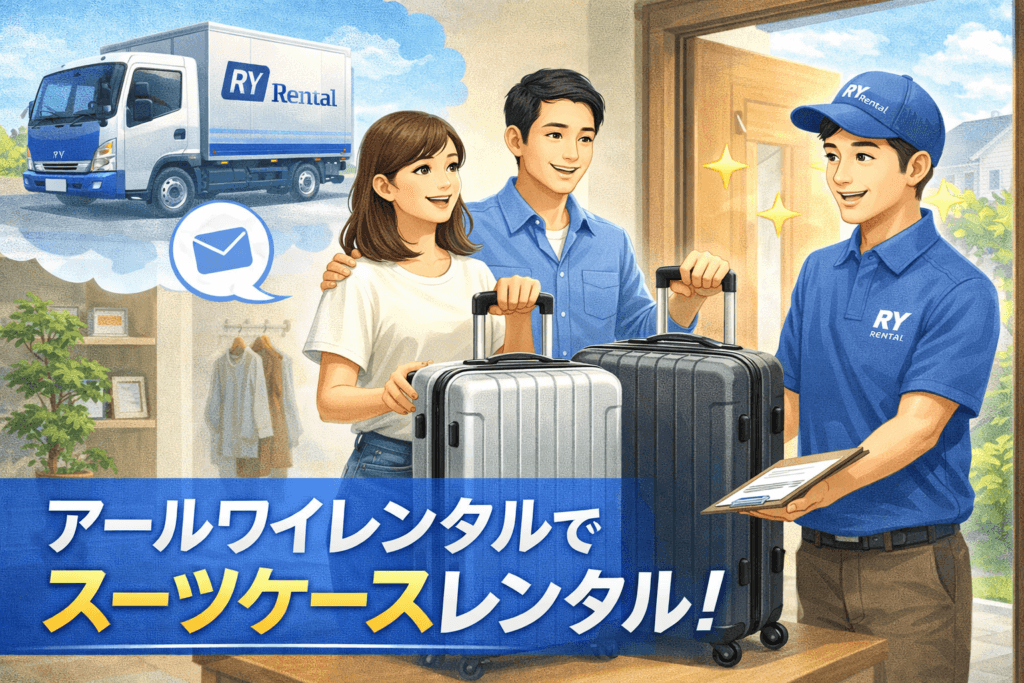 アールワイレンタルのスーツケースレンタルを利用するイメージ