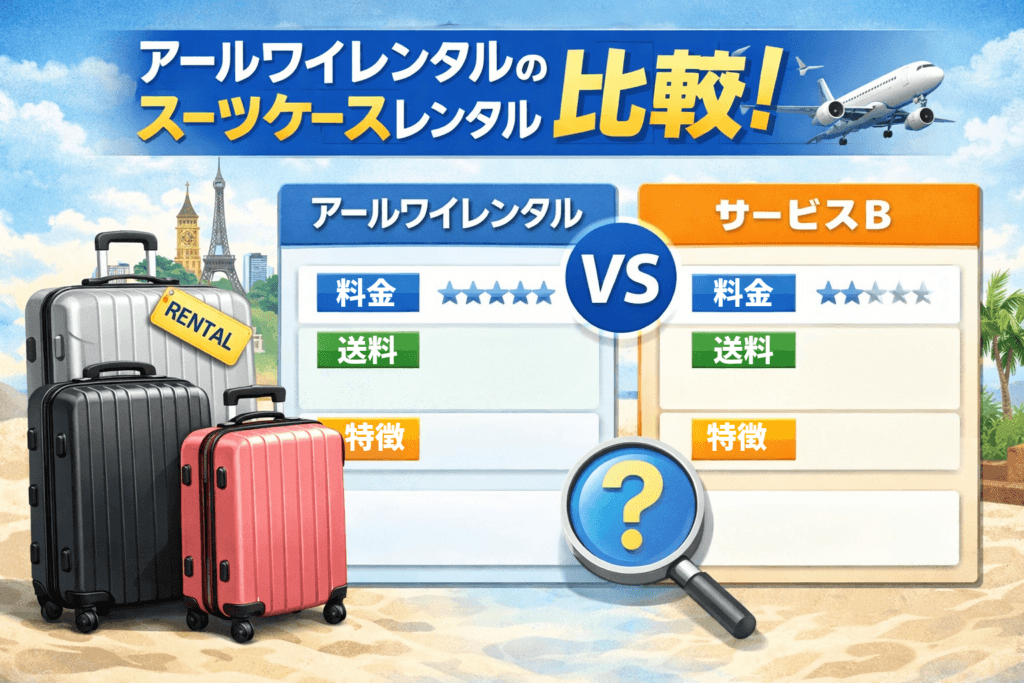 アールワイレンタルの料金と特徴の比較表イメージ