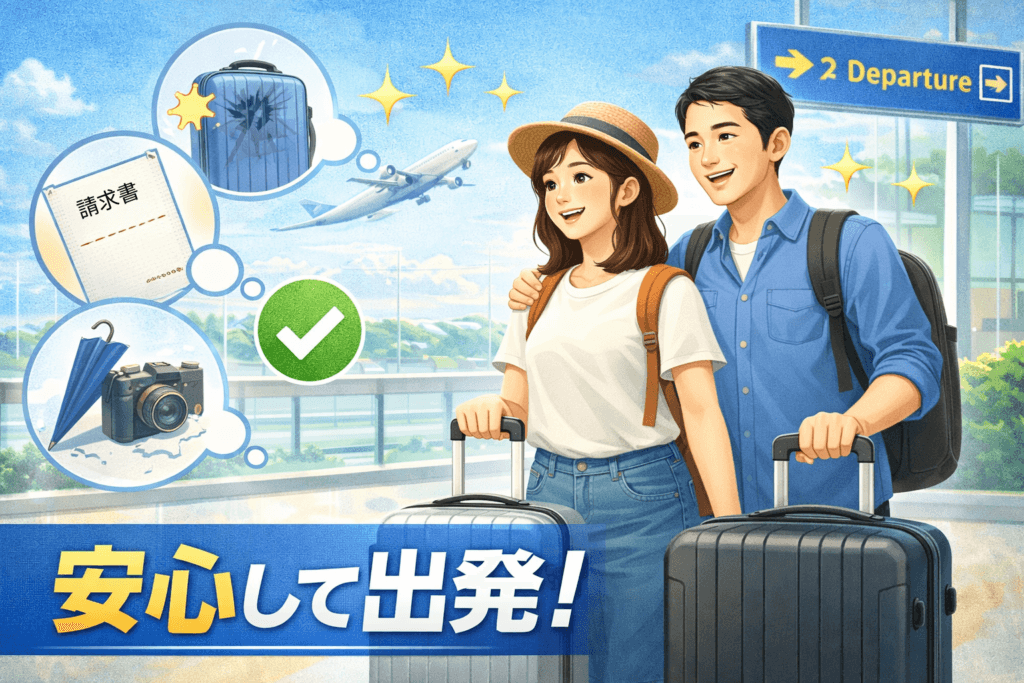 旅行前の不安が減って安心して出発できるイメージ